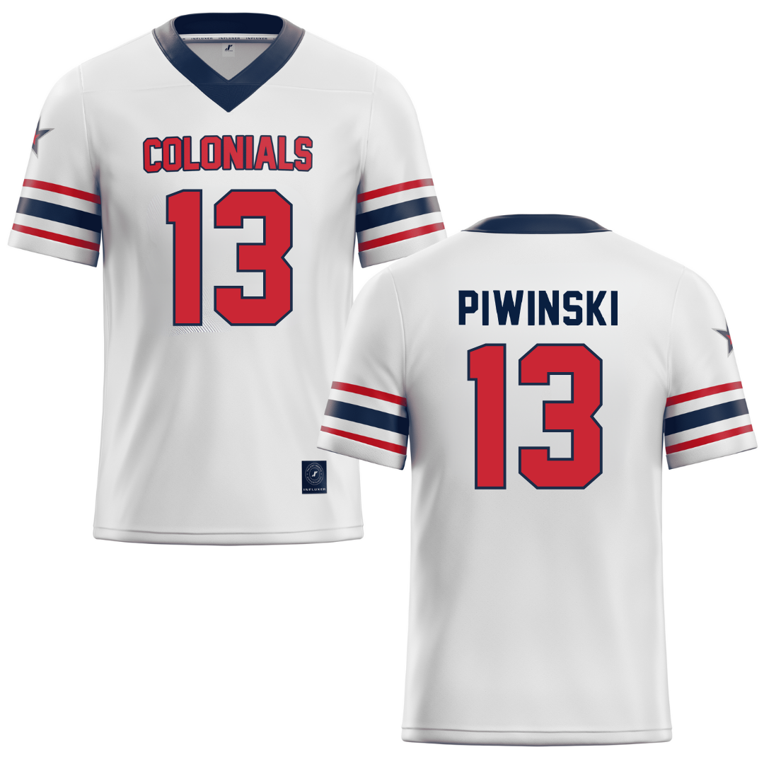 Robert Morris University White Lacrosse Jersey - #13 Parker Piwinski