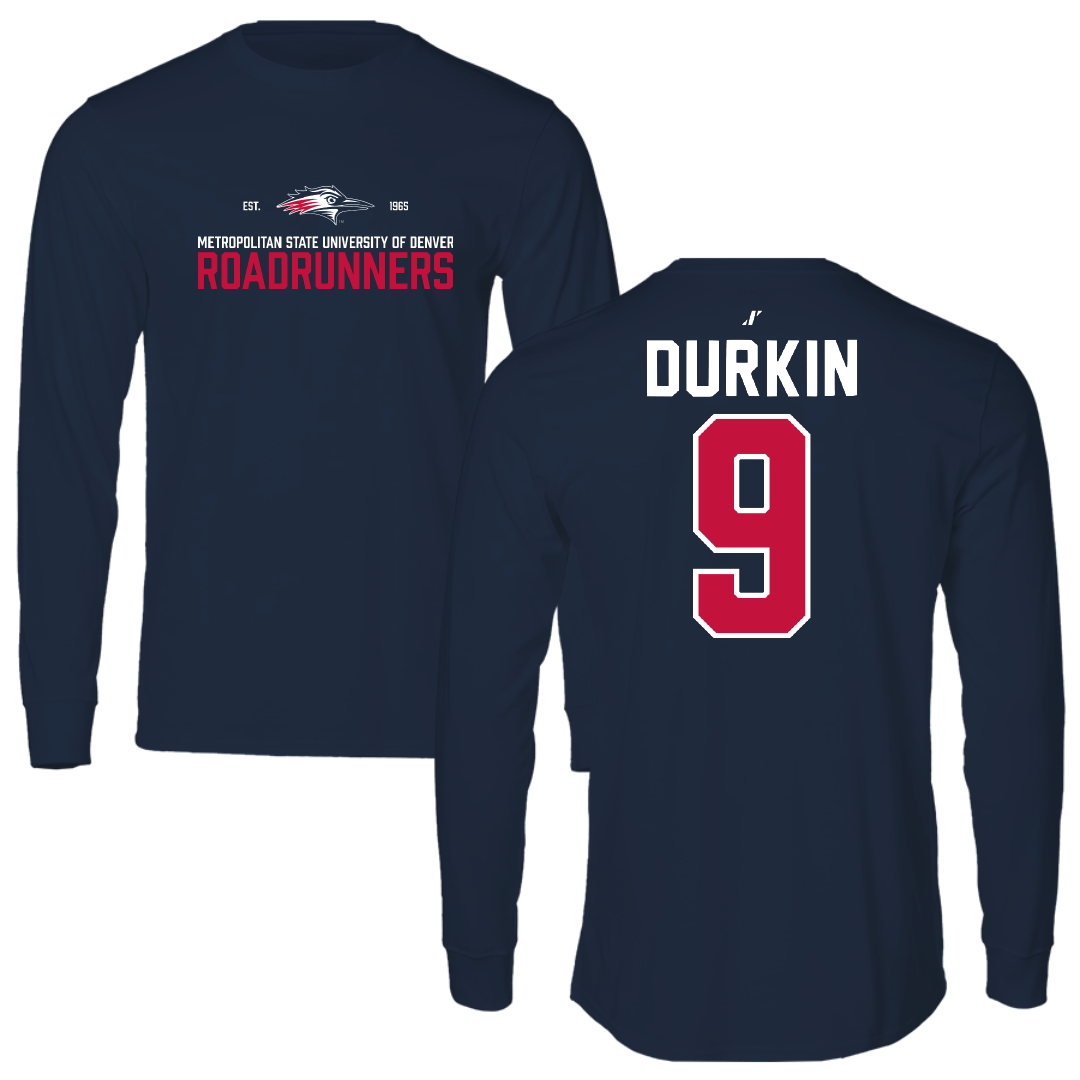 Metropolitan State University of Denver Soccer Navy General Long Sleeve - #9 Isa Durkin
