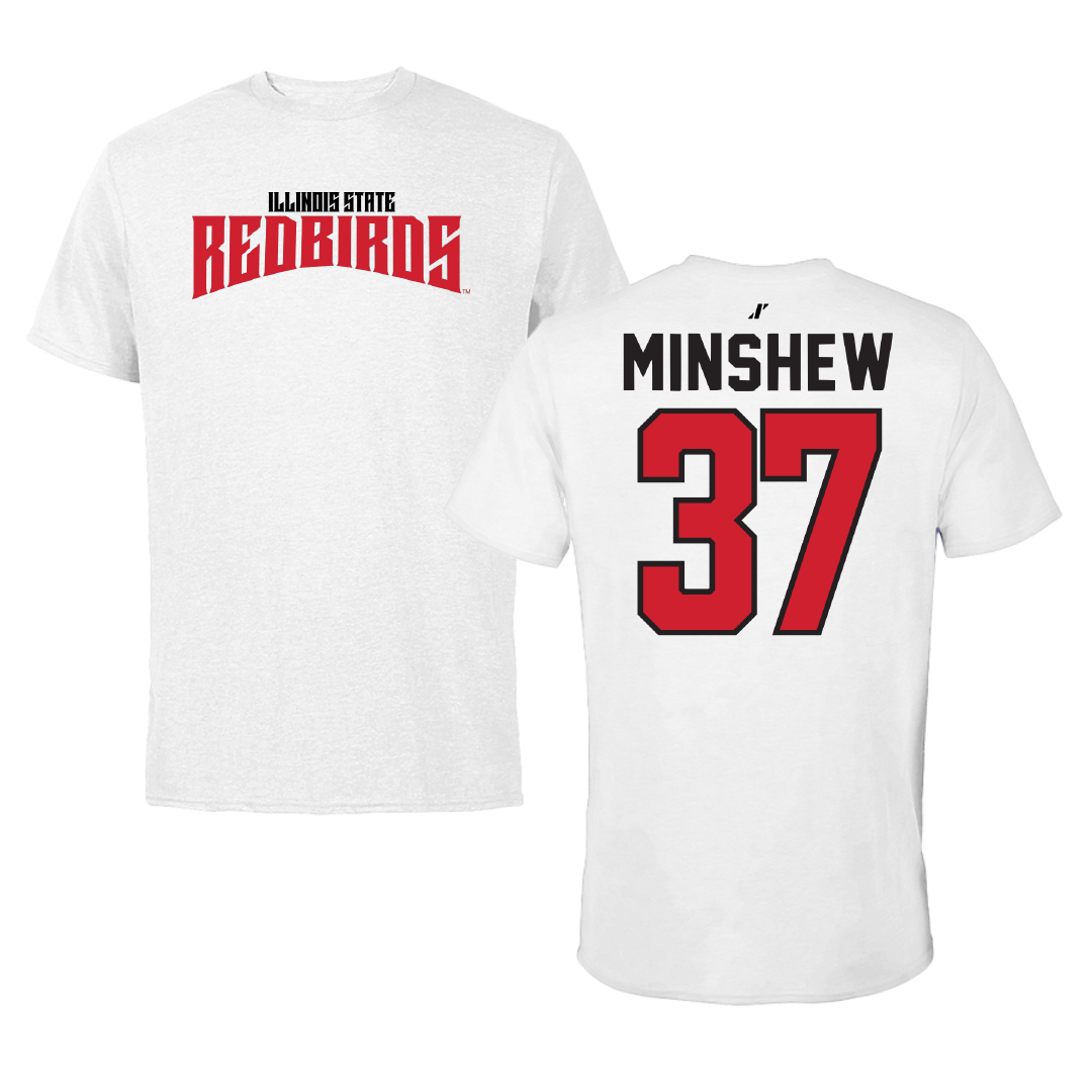 Illinois State University Baseball White Classic Tee - #37 Lawson Minshew