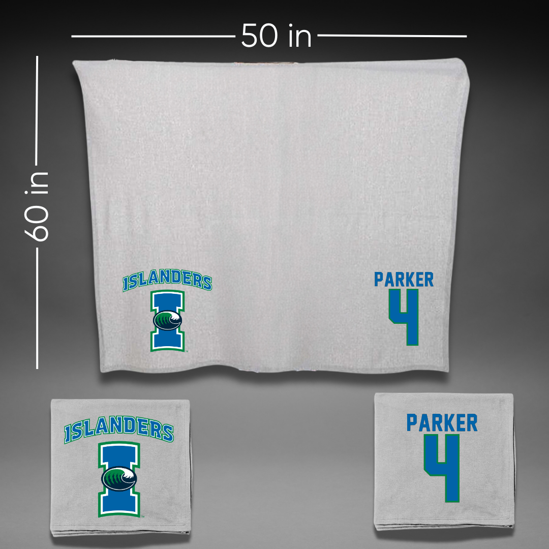 Texas A&M University-Corpus Christi Basketball Gray Blanket - #4 Kam Parker