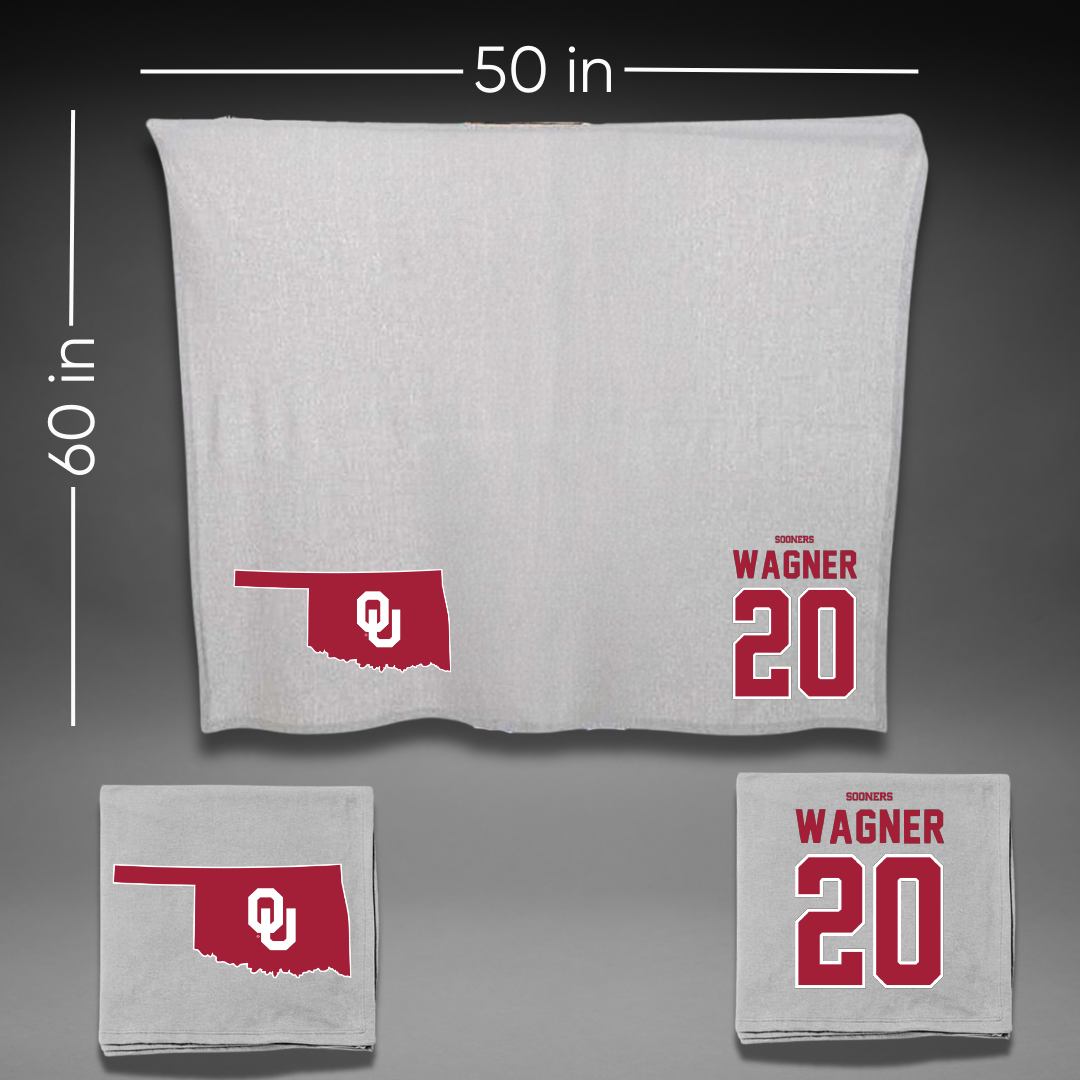 University of Oklahoma Soccer Gray Blanket - #20 Chelsea Wagner