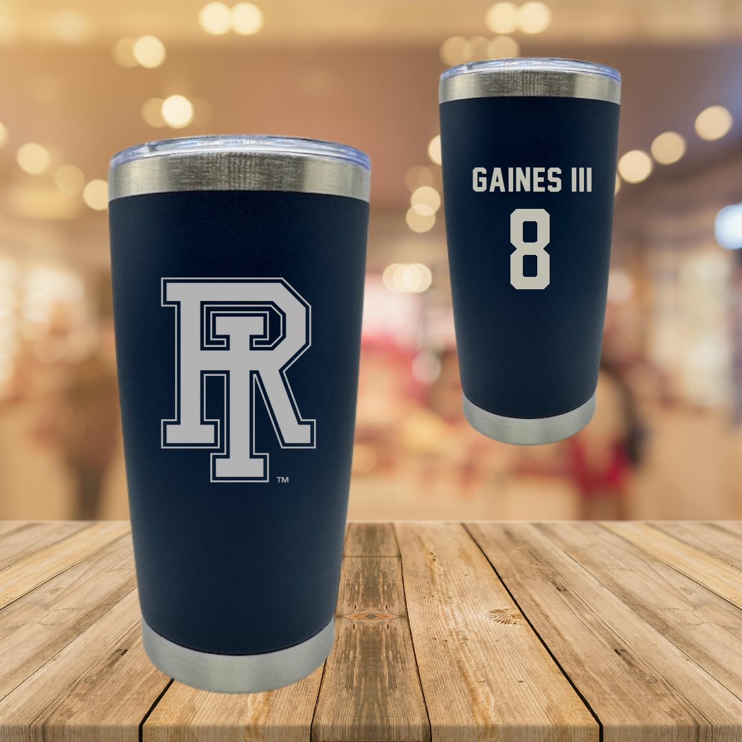 University of Rhode Island Football Navy Stainless Steel Tumbler - #8 Greg Gaines III