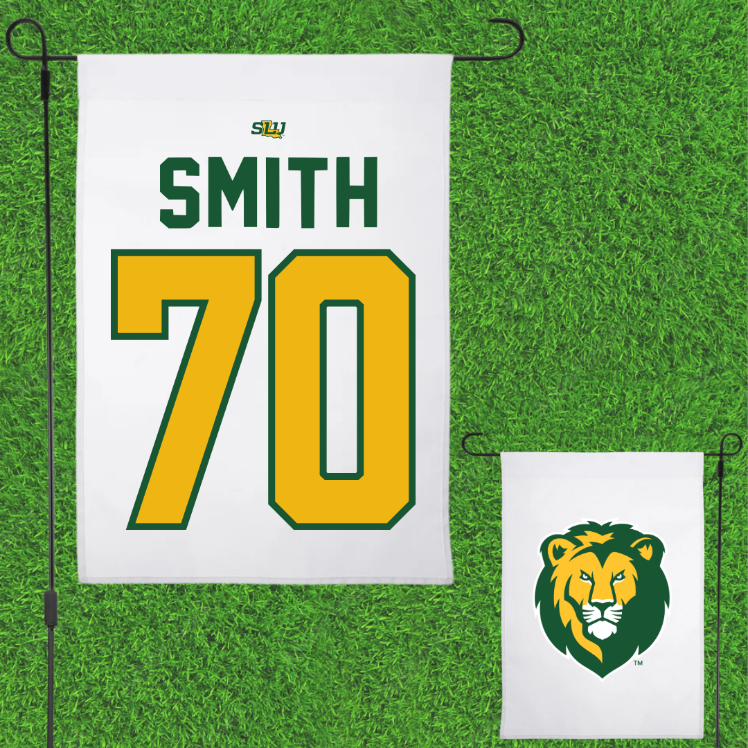 Southeastern Louisiana University Football White Garden Flag - #70 Nicholas Smith