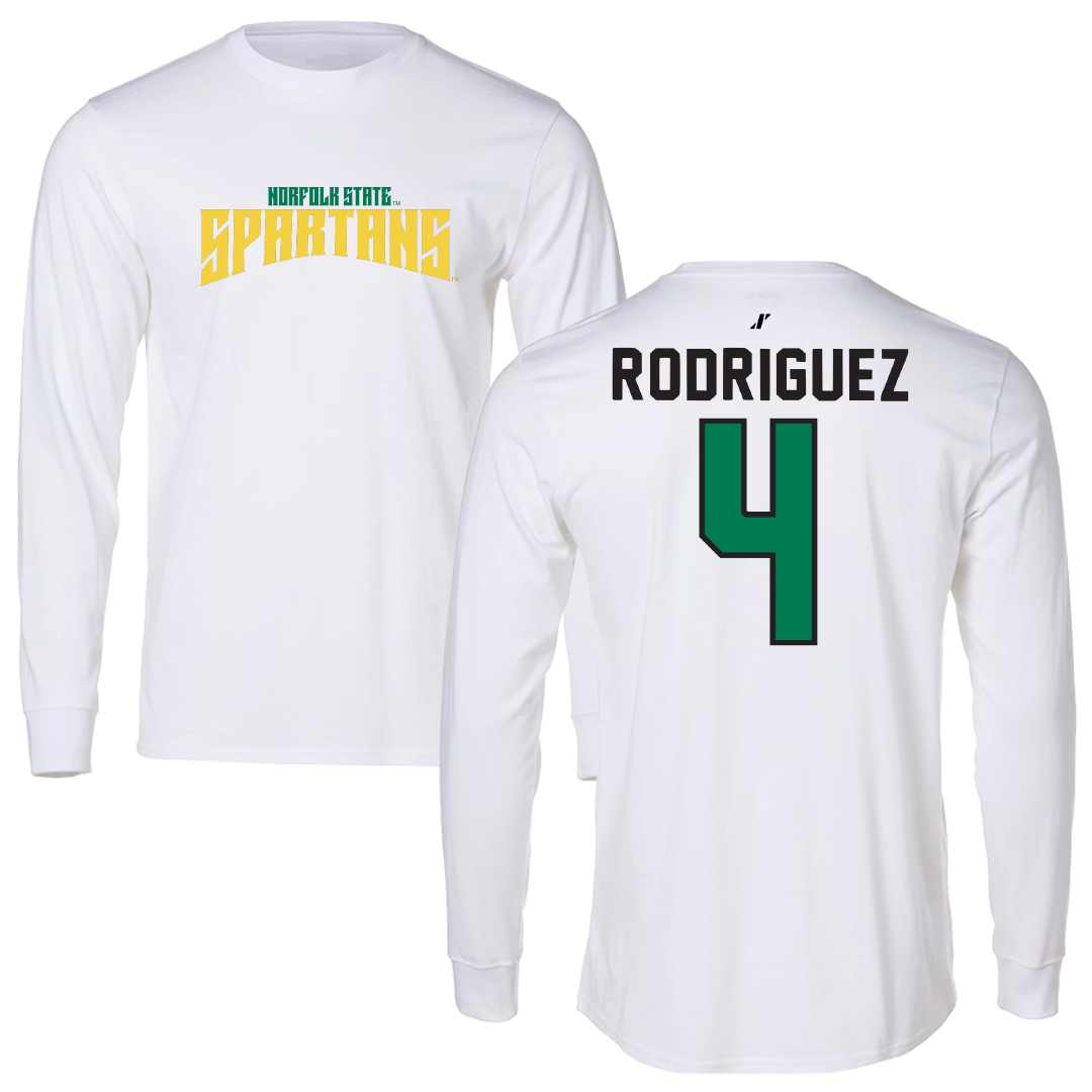 Norfolk State University Baseball White Classic Long Sleeve - #4 Raphael Rodriguez