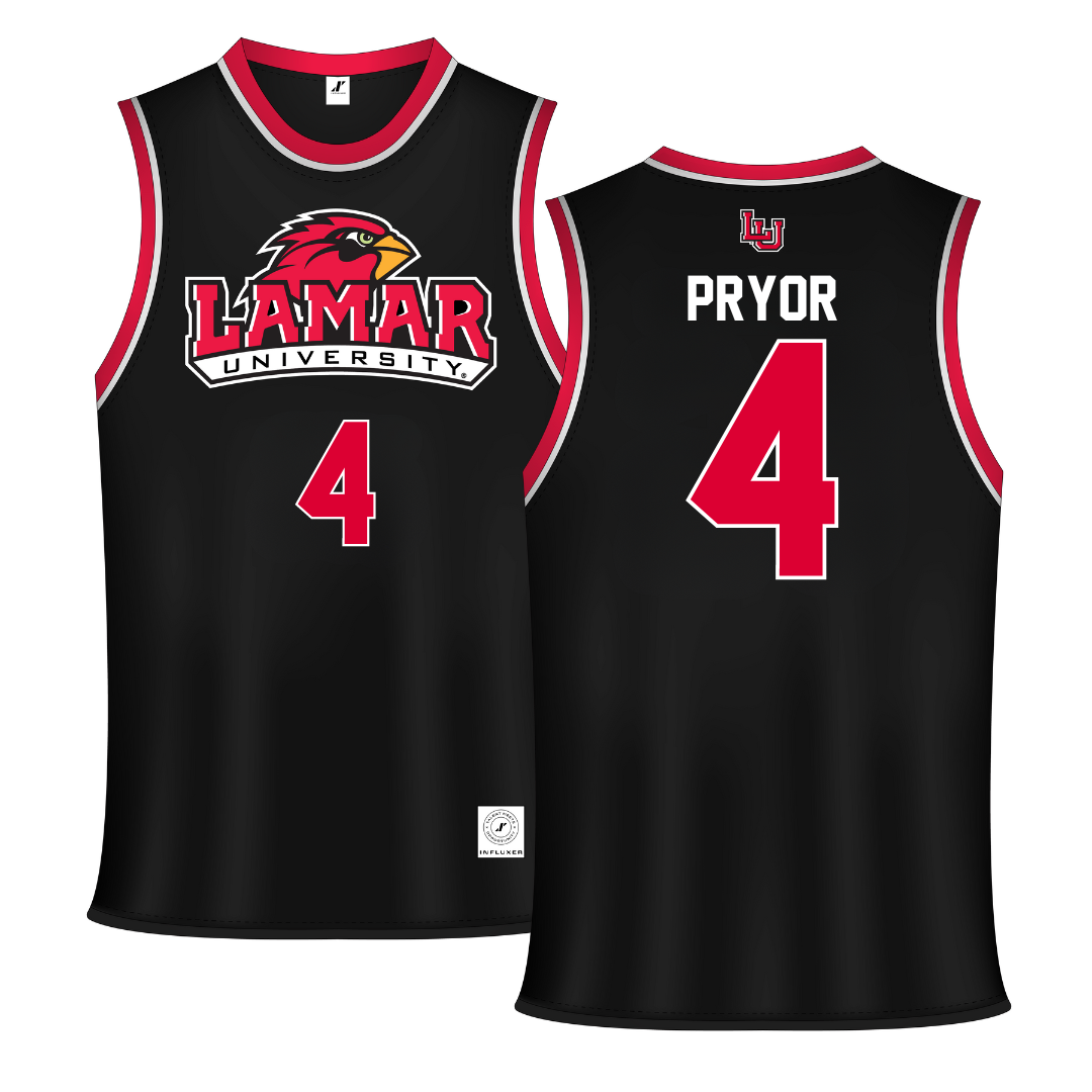 Lamar University Black Basketball Jersey - #4 Chris Pryor