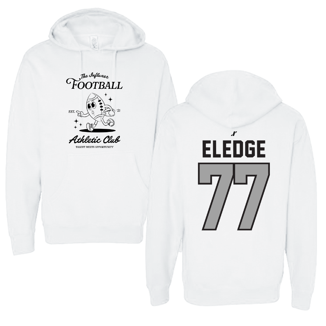 Football White Influxer Athletic Club Hoodie - #77 Easton Eledge
