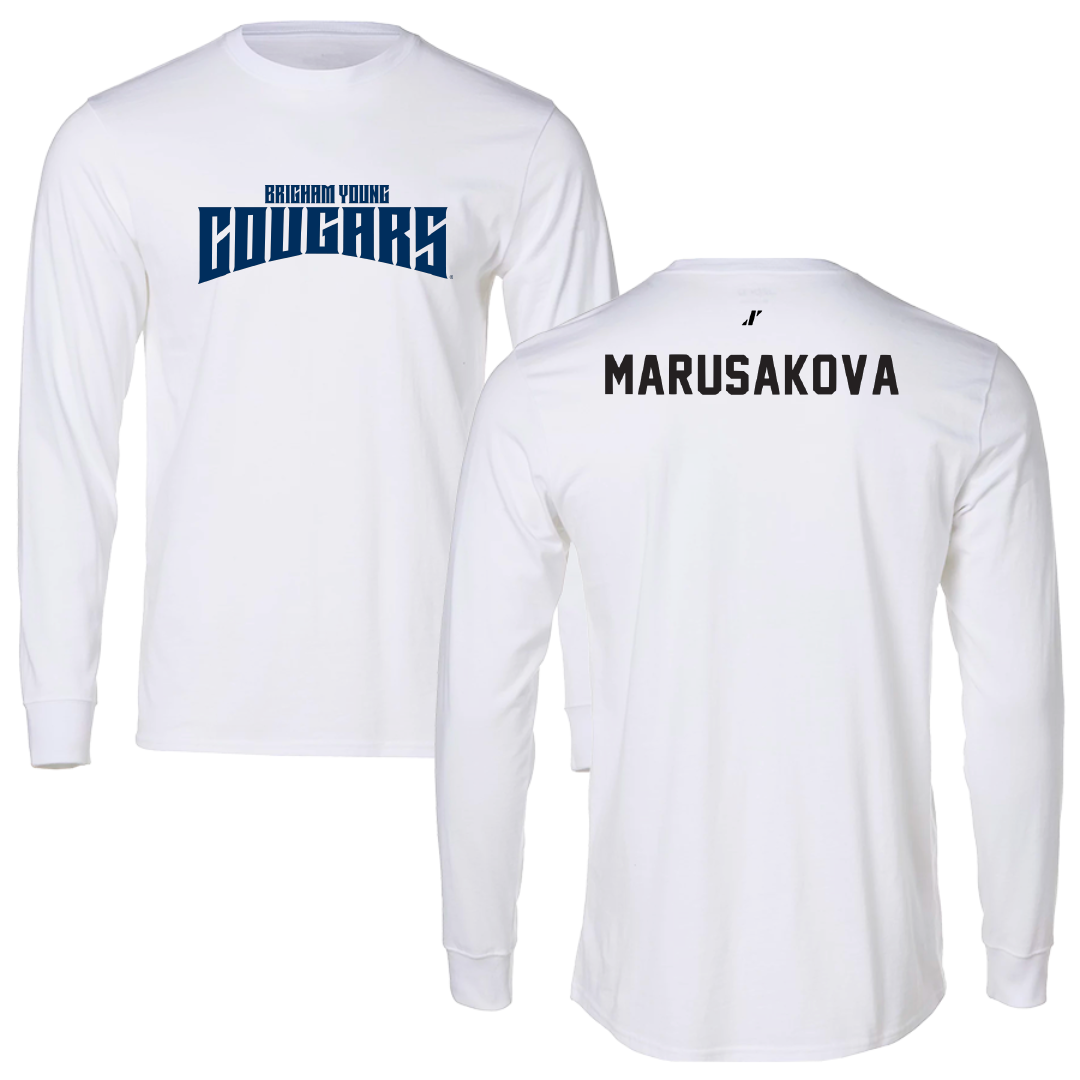 Brigham Young University Swimming & Diving White Classic Performance Long Sleeve - Emma Marusakova