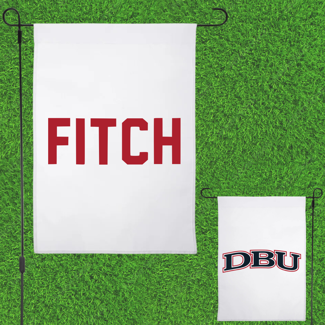Dallas Baptist University TF and XC White Garden Flag - Micah Fitch