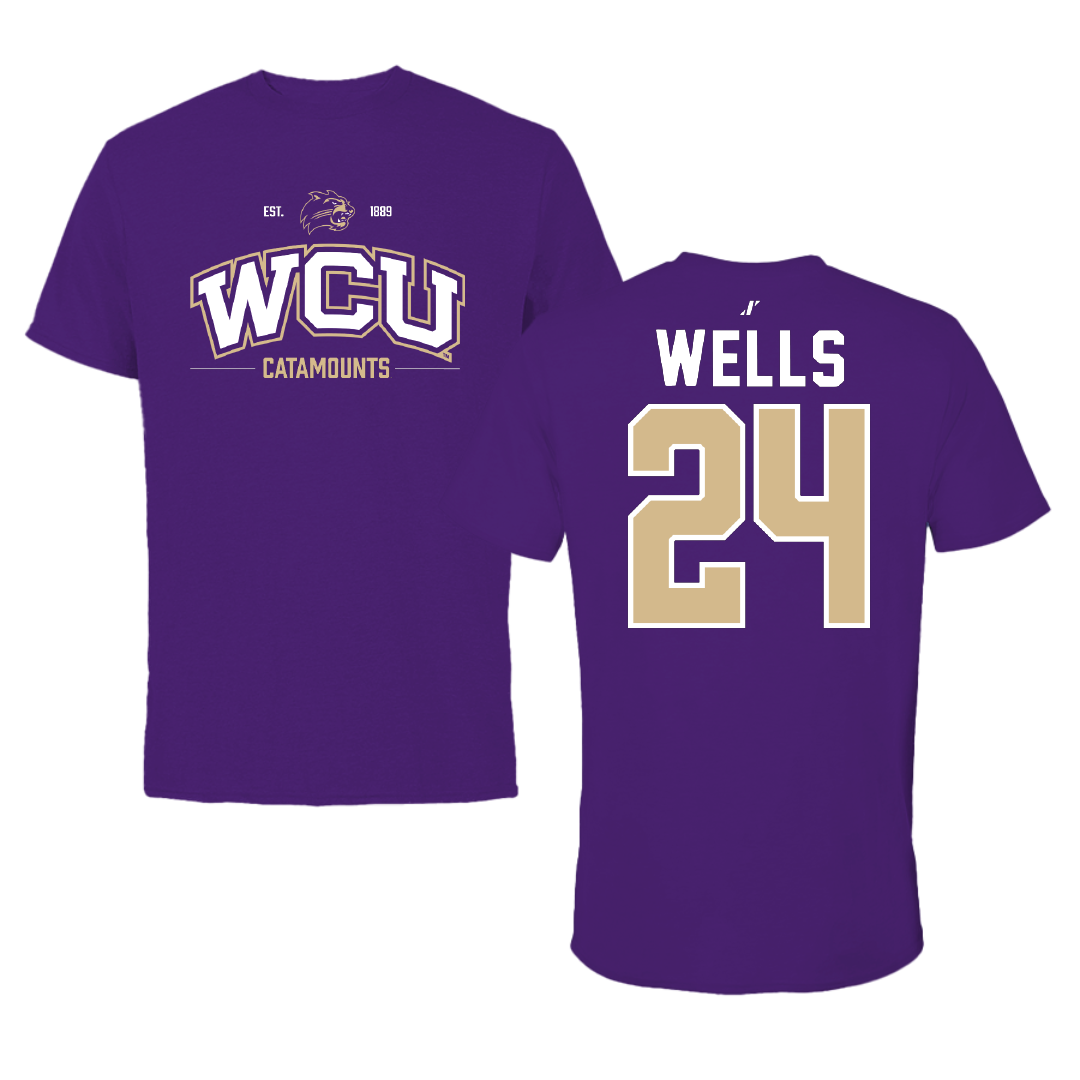 Western Carolina University Football Purple General Tee - #24 Zayveon Wells