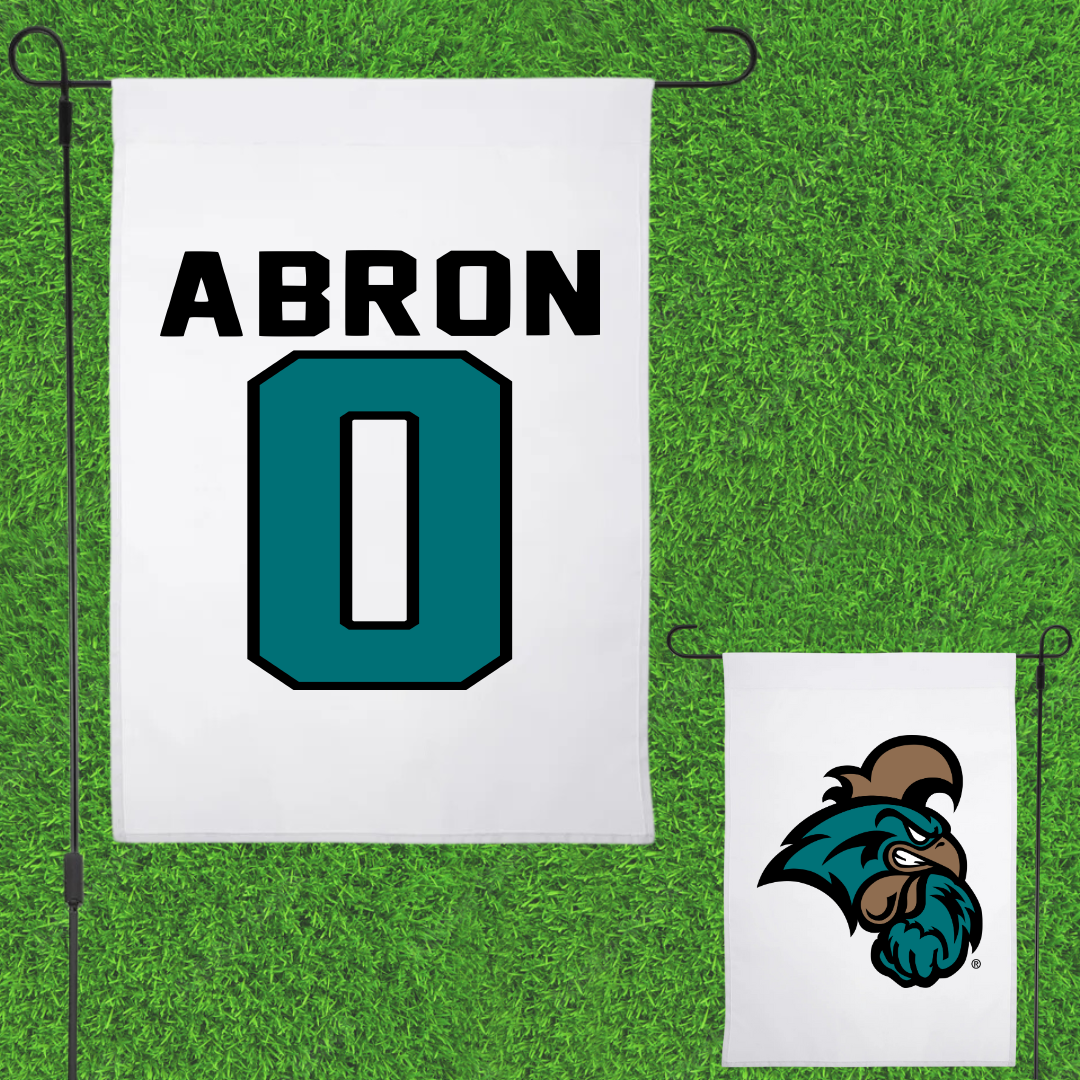 Coastal Carolina University Basketball White Garden Flag - #0 Tiara Abron
