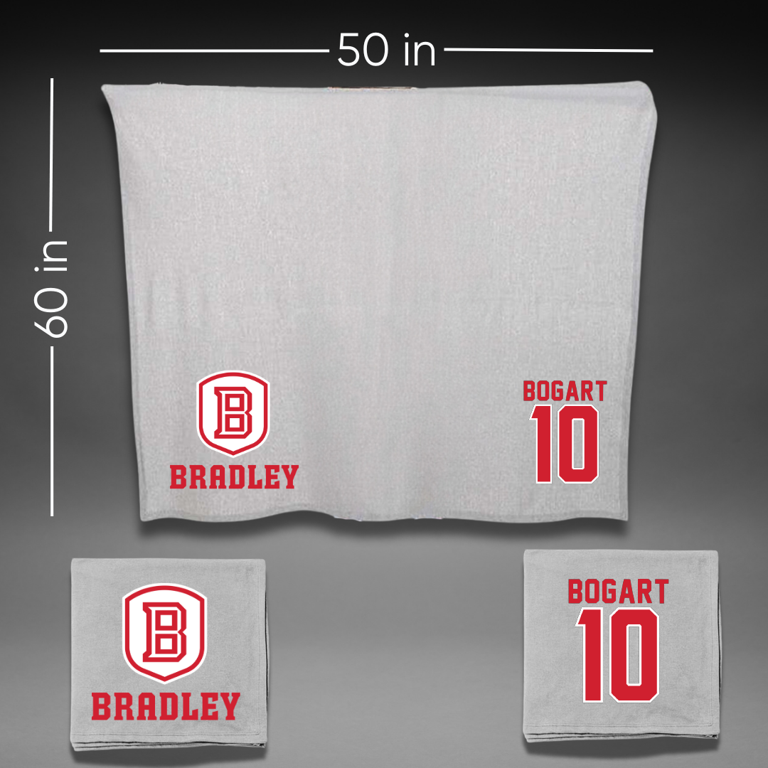 Bradley University Baseball Gray Blanket - #10 JD Bogart