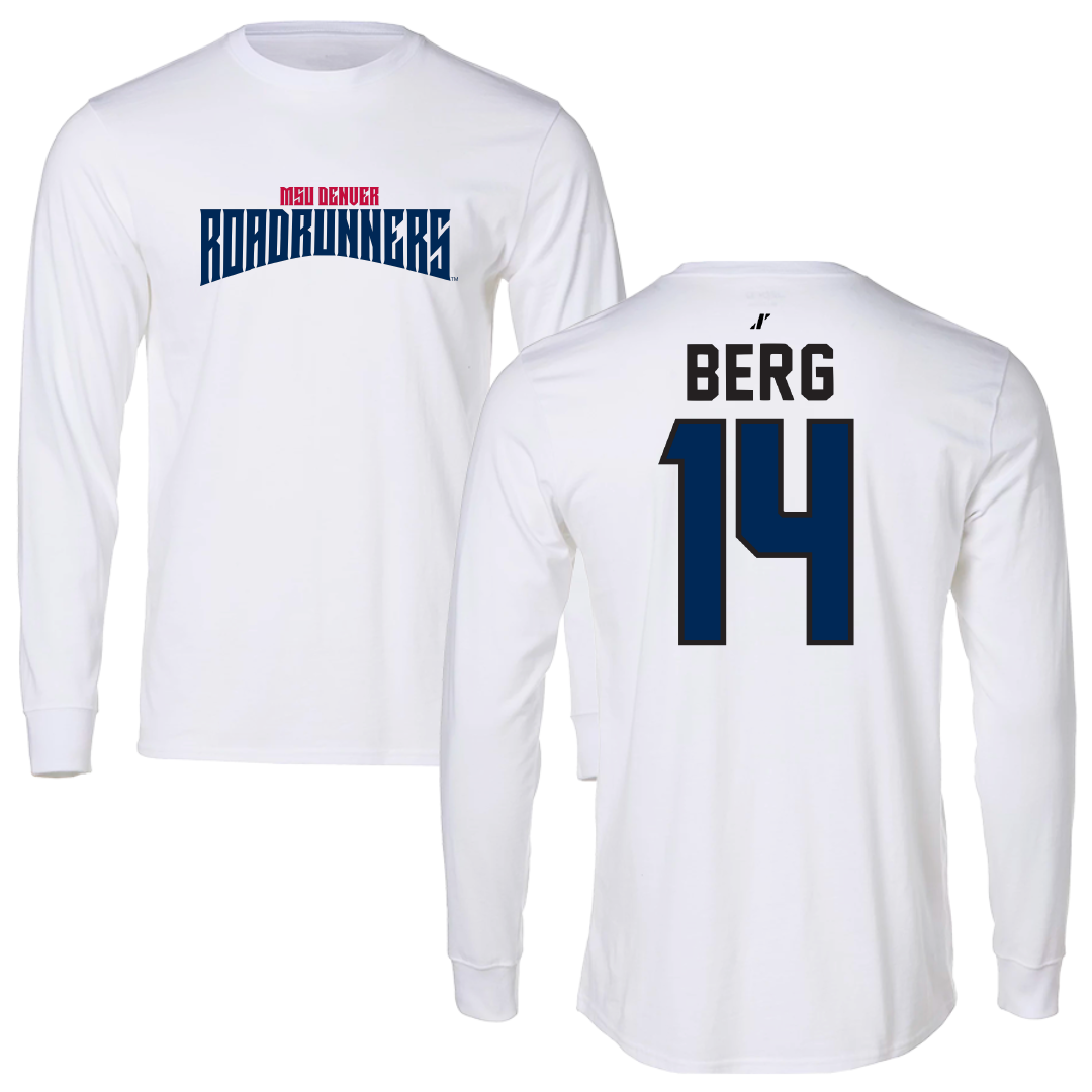 Metropolitan State University of Denver Softball White Classic Long Sleeve - #14 Miki Berg