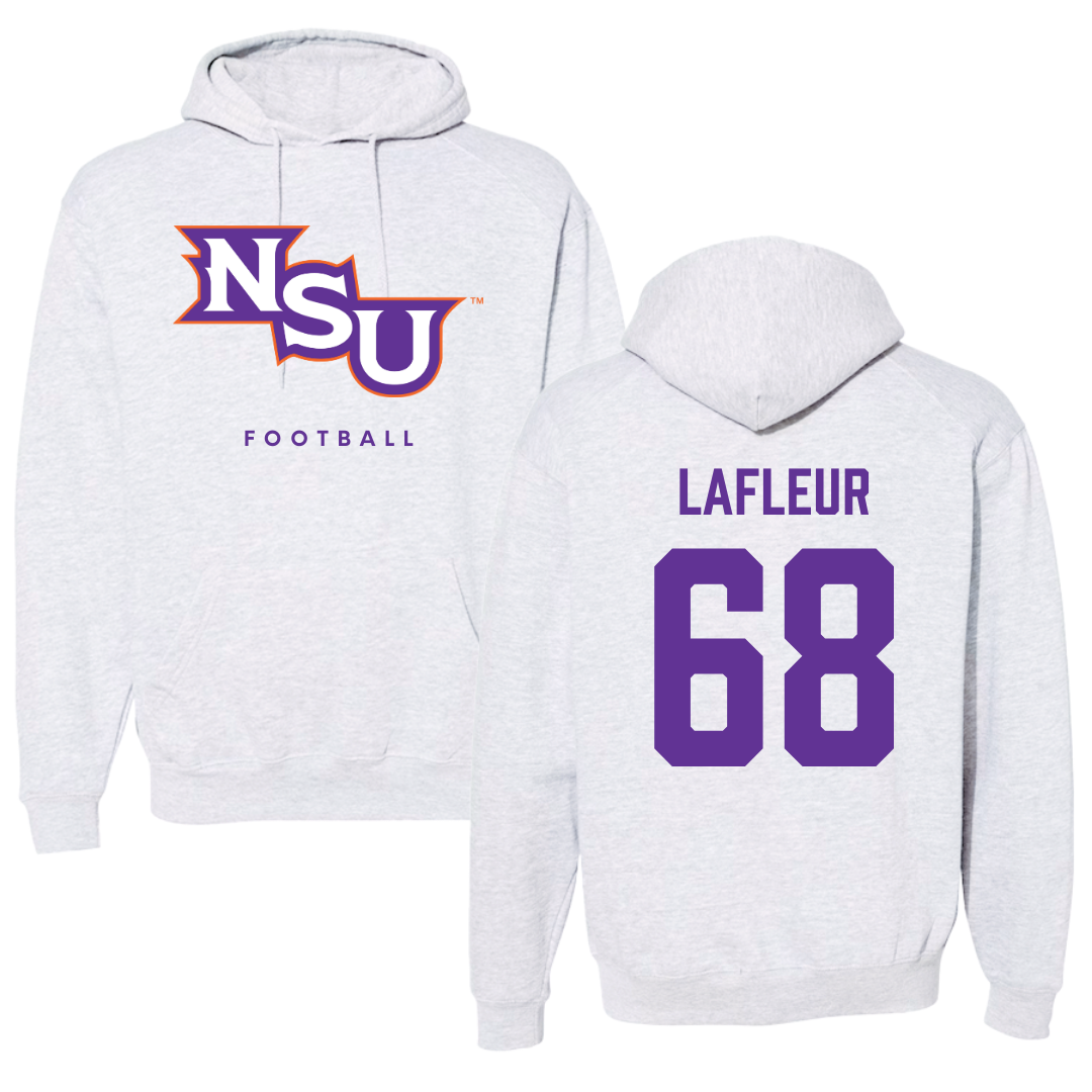 Northwestern State University Football Gray Hoodie - #68 Cole LaFleur