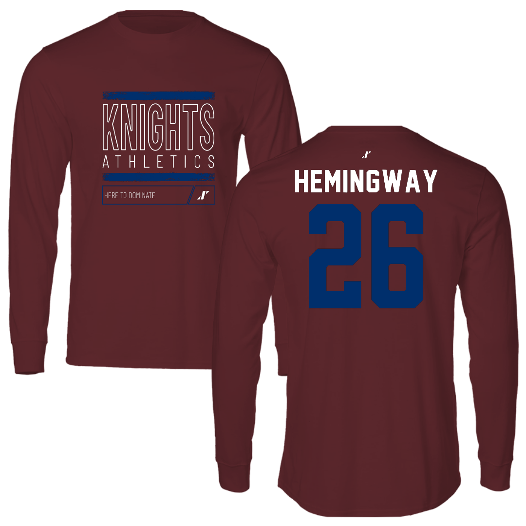 Fairleigh Dickinson University-Metropolitan Campus Softball Maroon Dominate Long Sleeve - #26 Jordyn Hemingway