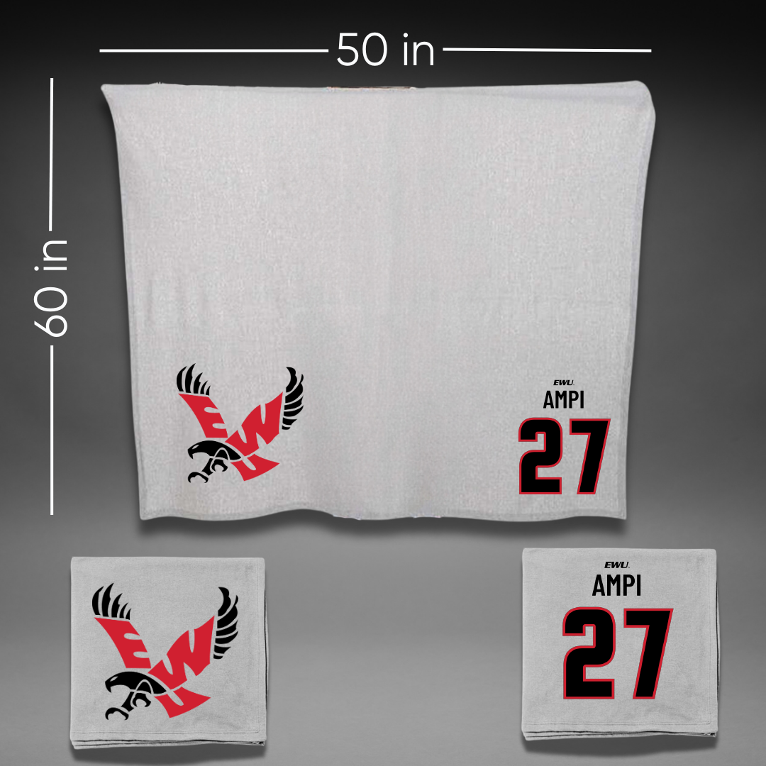 Eastern Washington University Soccer Gray Blanket - #27 Ryanne Ampi