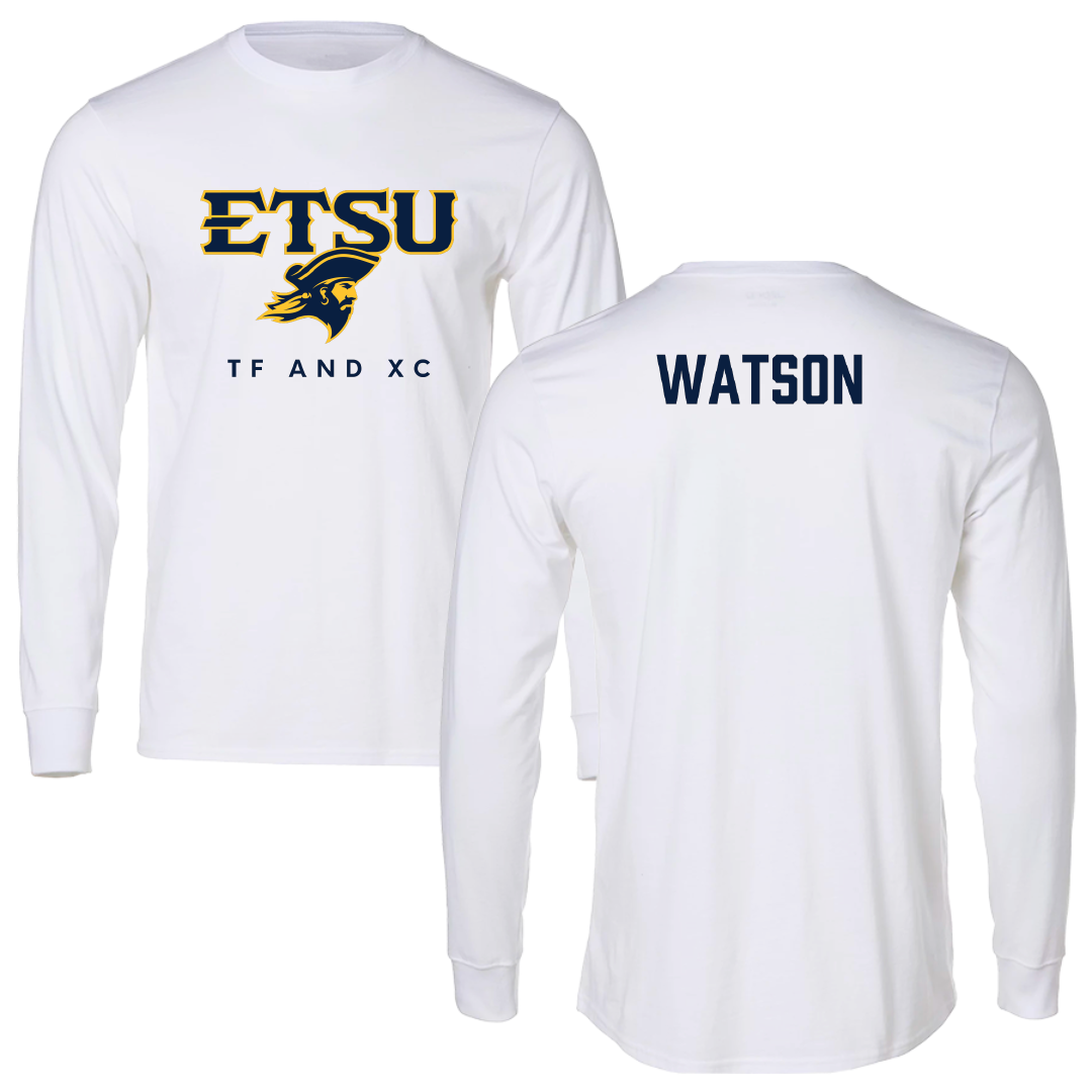 East Tennessee State University TF and XC White Performance Long Sleeve - Jack Watson