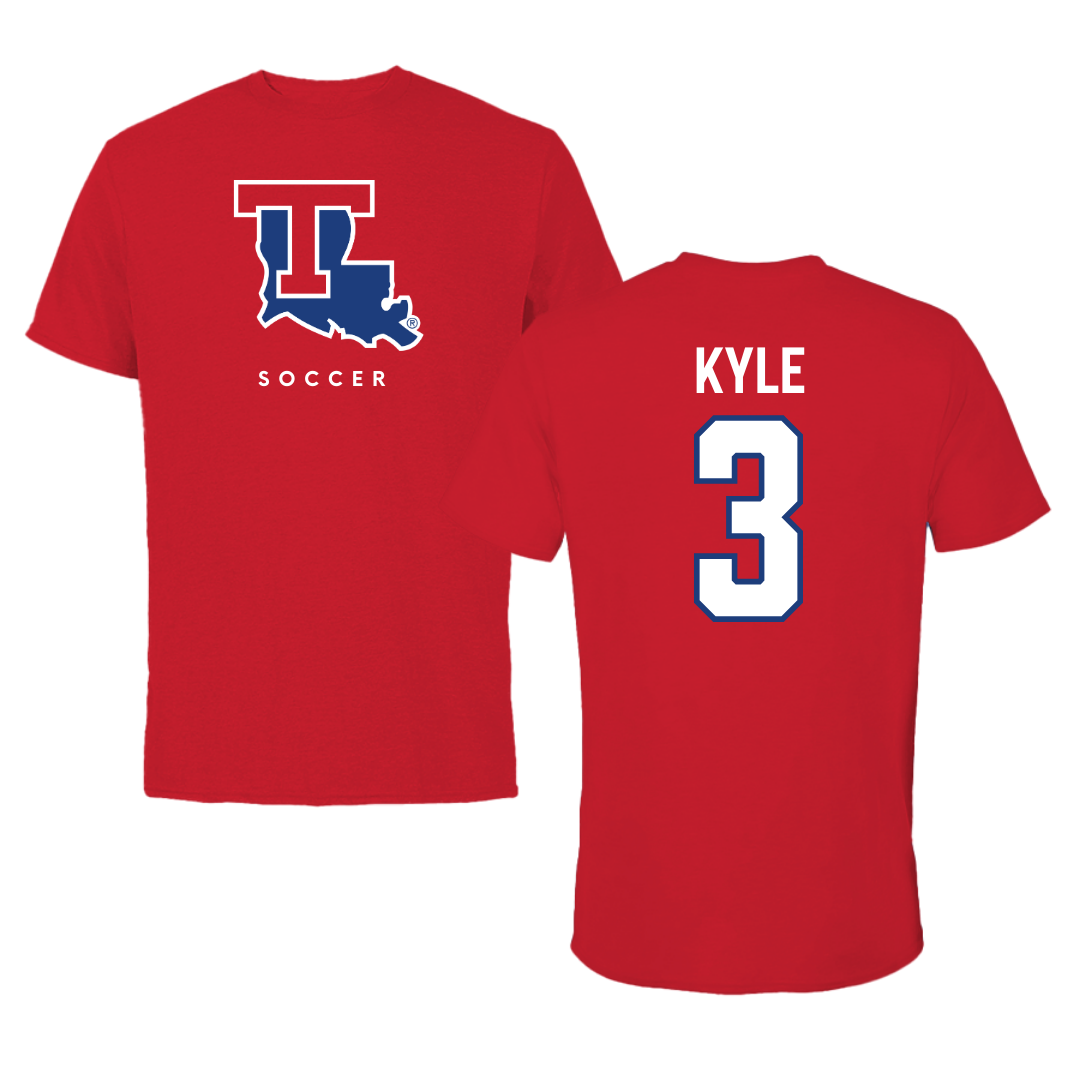 Louisiana Tech University Soccer Red Performance Tee - #3 Avery Kyle