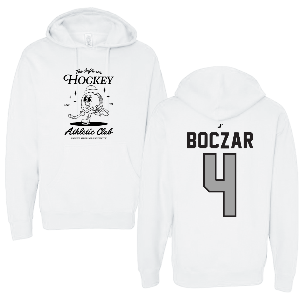 Ice Hockey White Influxer Athletic Club Hoodie - #4 Matt Boczar
