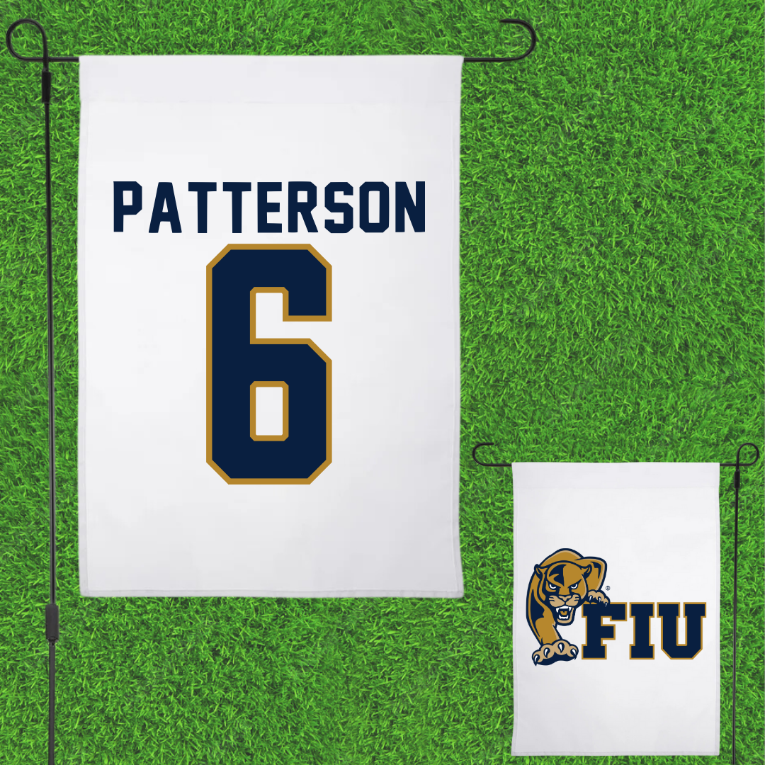 Florida International University Football White Garden Flag - #6 Antonio Patterson