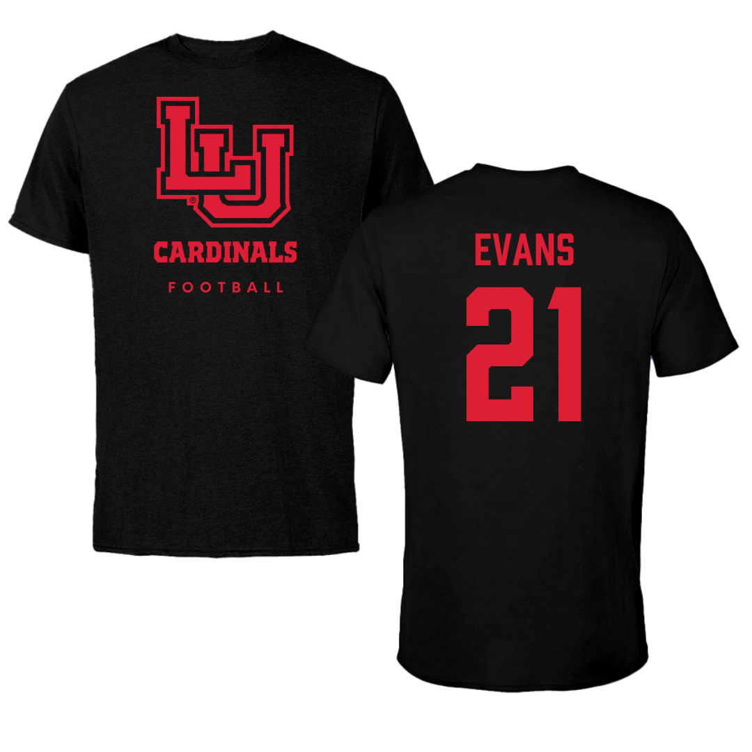 Lamar University Football Black Cardinal Performance Tee - #21 Jamarion Evans