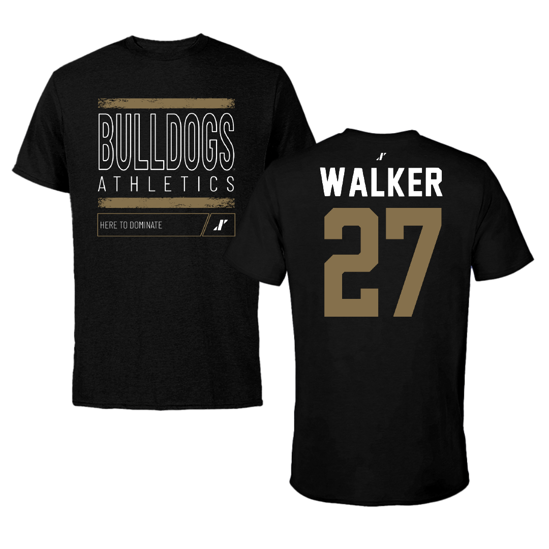 Bryant University Football Black Dominate Tee - #27 Dedric Walker