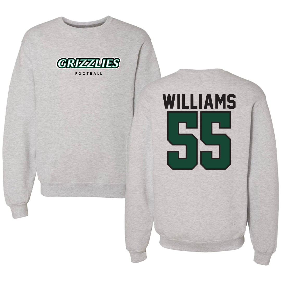 Adams State University Football Gray Grizzlies Crewneck - #55 Quincy Williams
