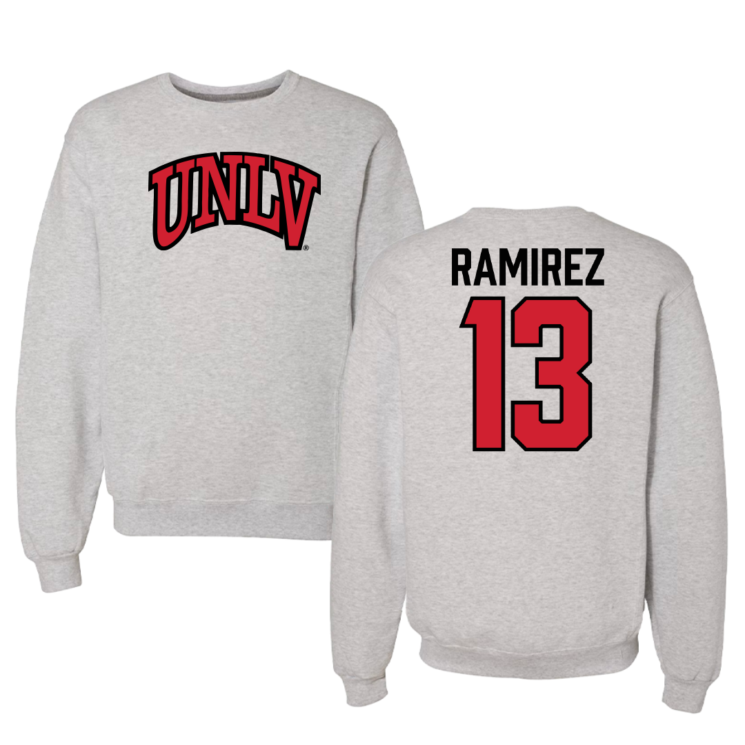 University of Nevada-Las Vegas Soccer Gray Crewneck - #13 Mallie Ramirez