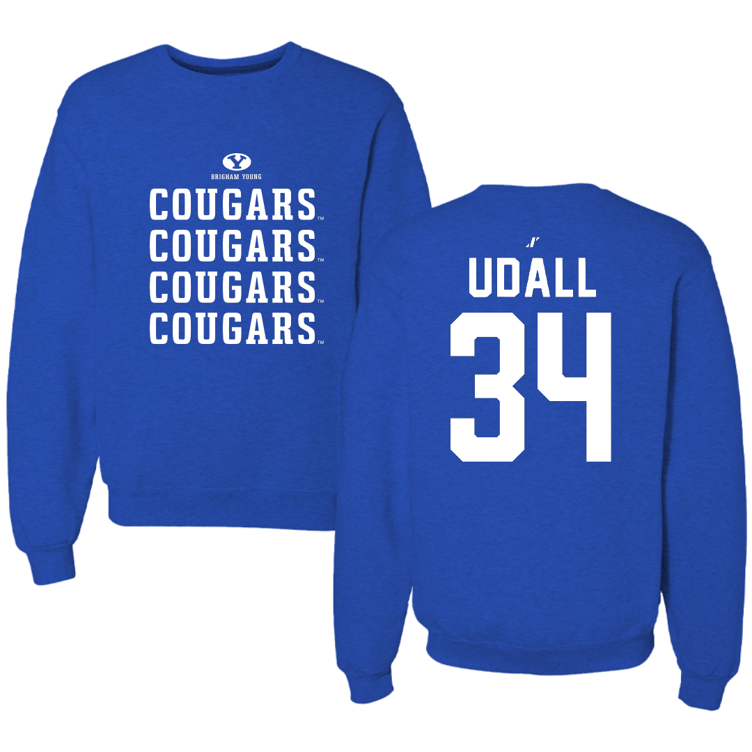 Brigham Young University Softball Blue General Crewneck - #34 Madison Udall