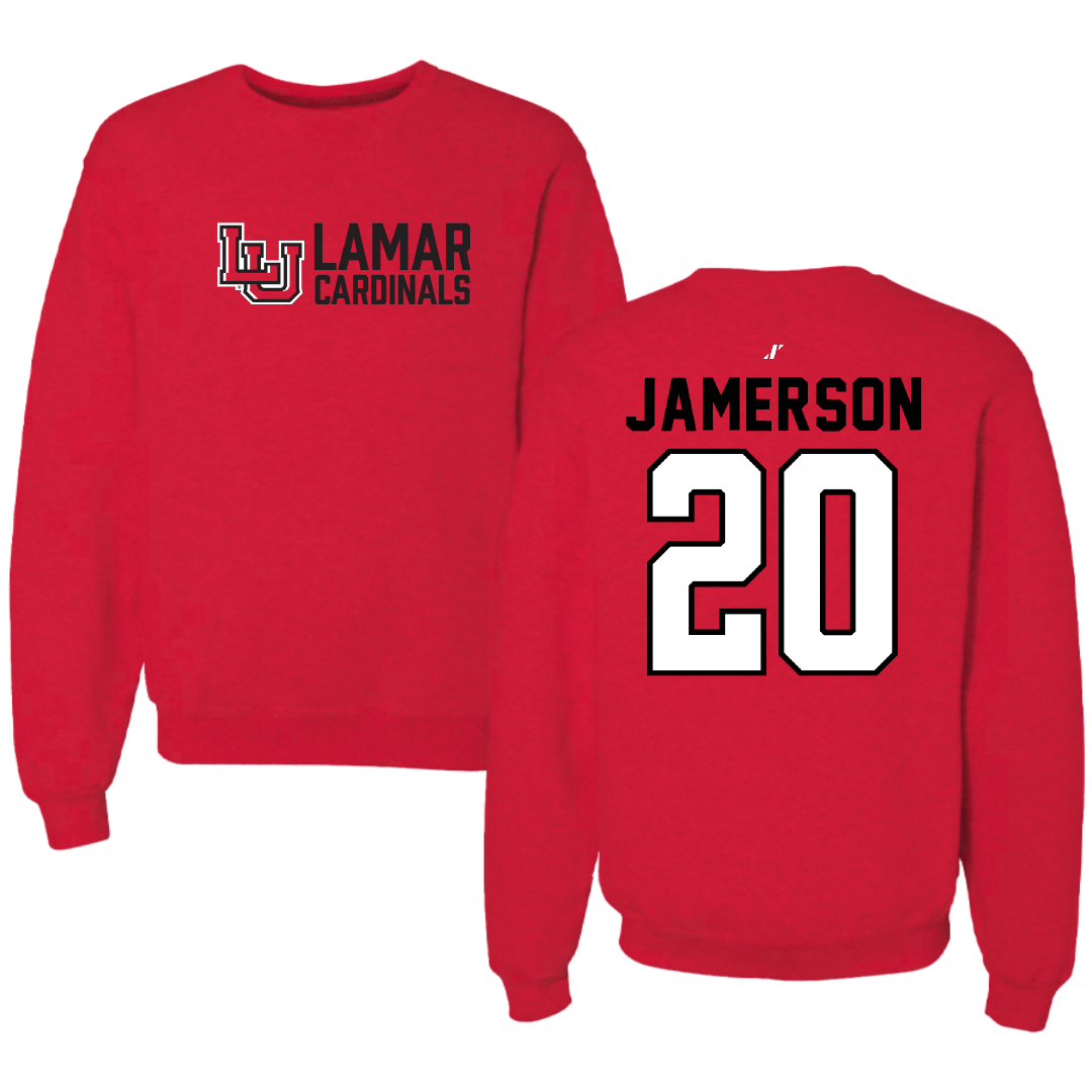 Lamar University Football Red General Crewneck - #20 Kybo Jamerson