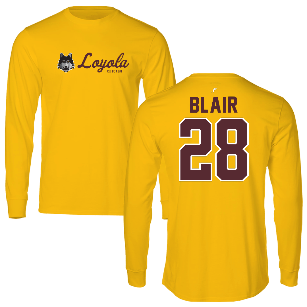 Loyola University-Chicago Soccer Gold General Performance Long Sleeve - #28 Quinten Blair