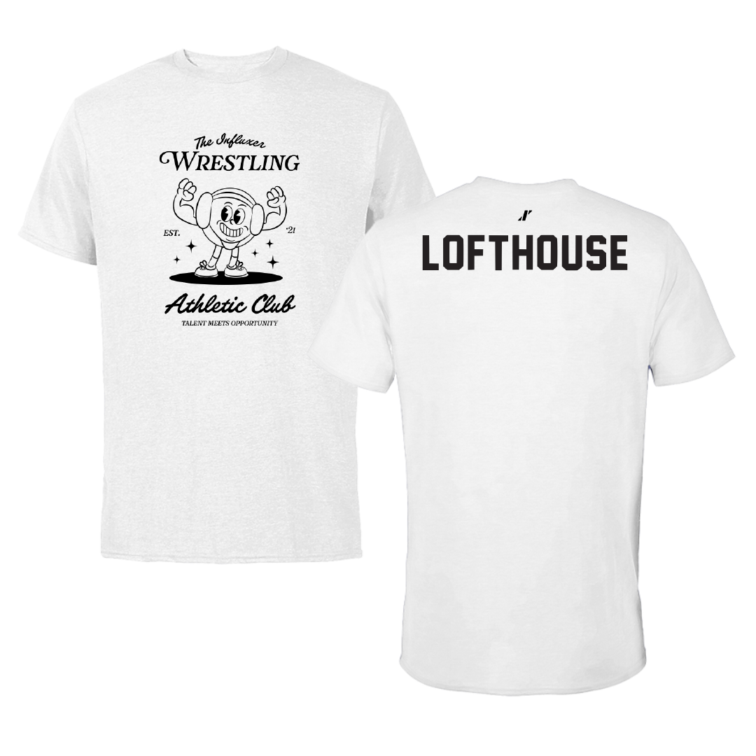 Wrestling White Influxer Athletic Club Tee - Tanner Lofthouse