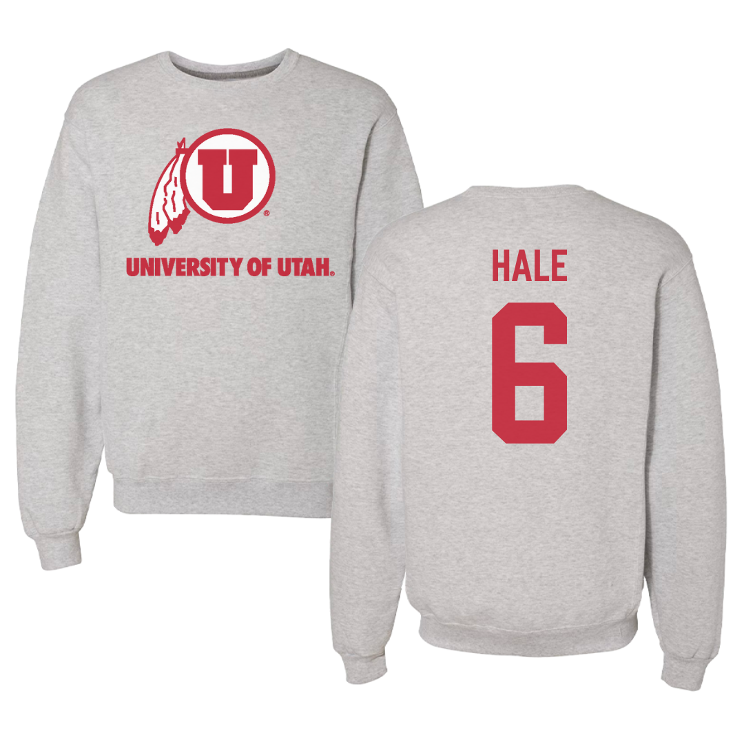 University of Utah Soccer Gray Crewneck - #6 Brooke Hale