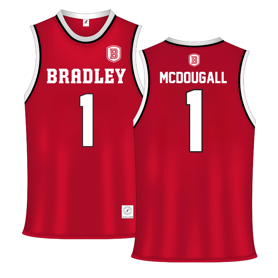 Bradley University Red Basketball Jersey - #1 Claire McDougall