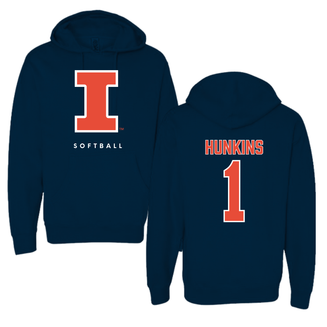 University of Illinois Softball Navy Hoodie - #1 Reese Hunkins