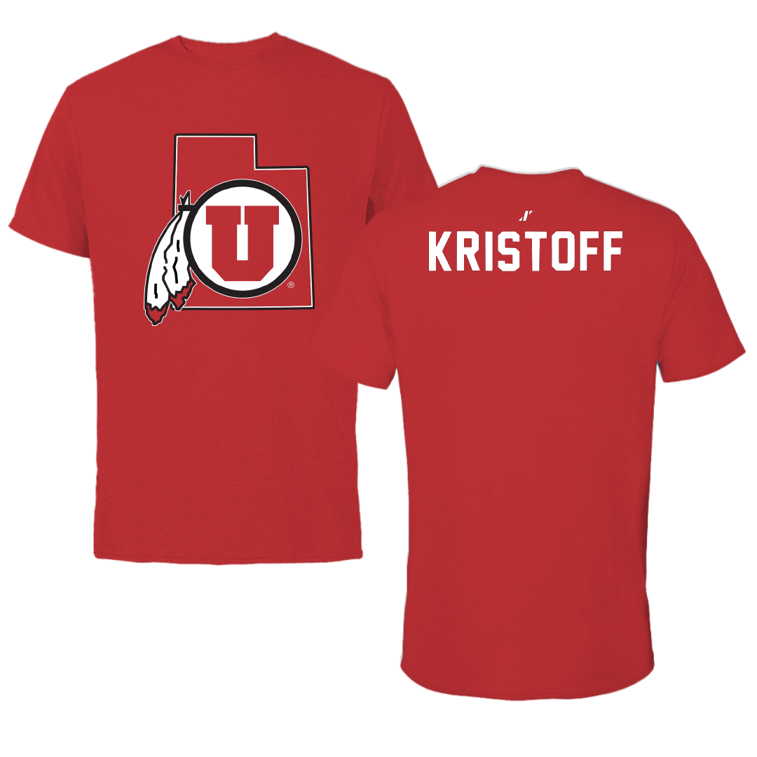 University of Utah Swimming & Diving Red State Tee - Keaton Kristoff