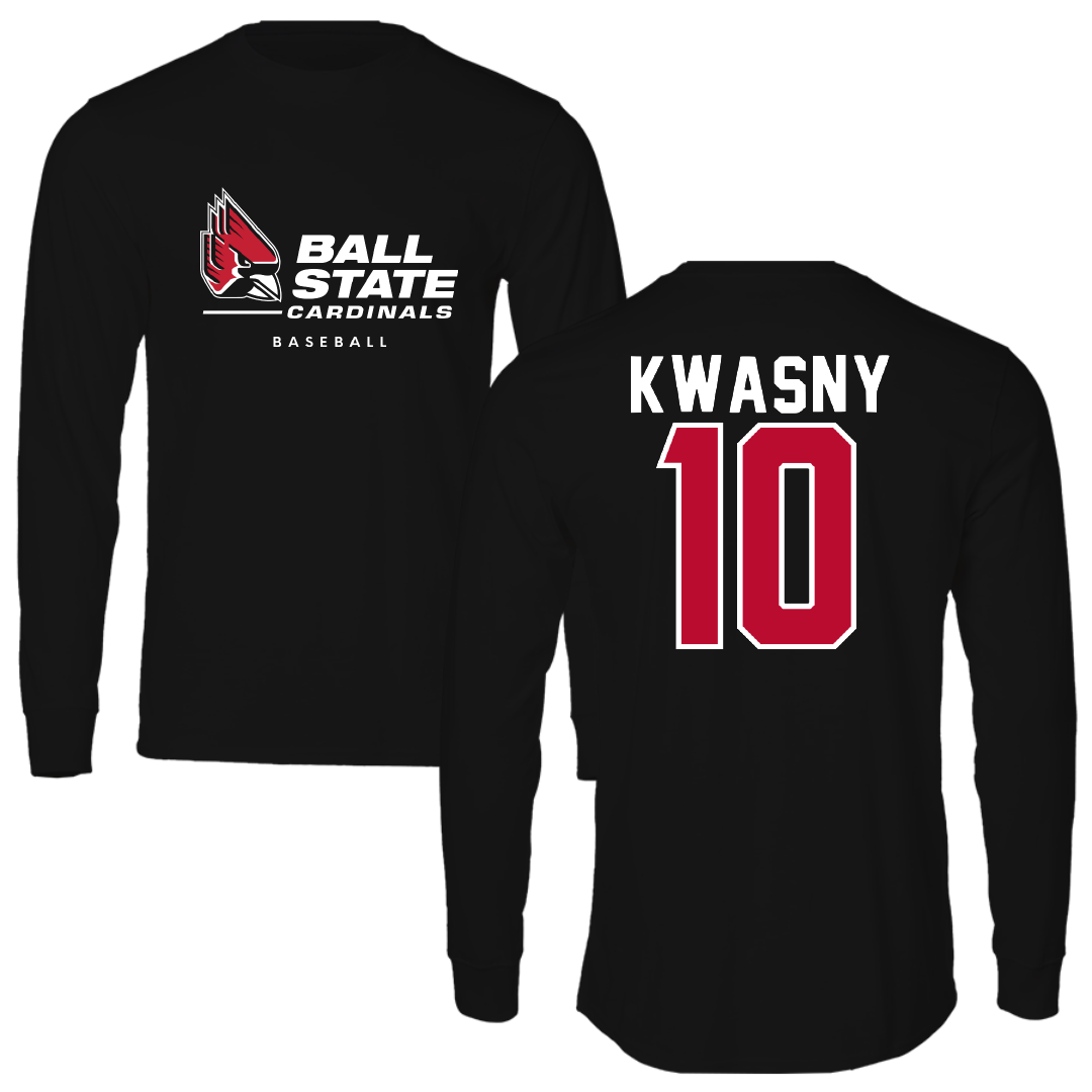Ball State University Baseball Black Long Sleeve - #10 Zach Kwasny