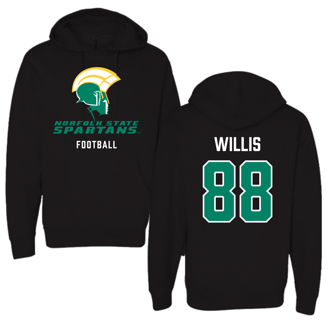 Norfolk State University Football Black Hoodie - #88 Toby Willis