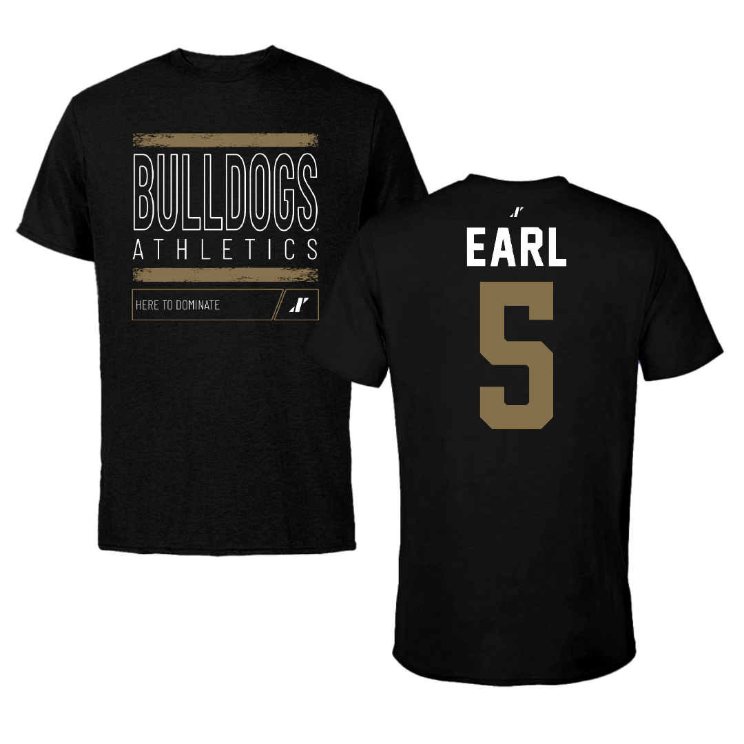 Bryant University Football Black Dominate Performance Tee - #5 Joshua Earl