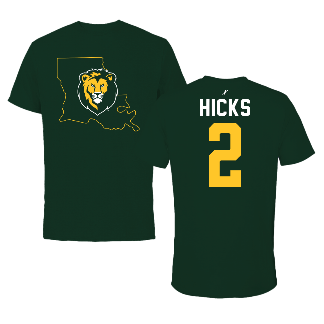 Southeastern Louisiana University Beach Volleyball Forest Green State Tee - #2 Makayla Hicks