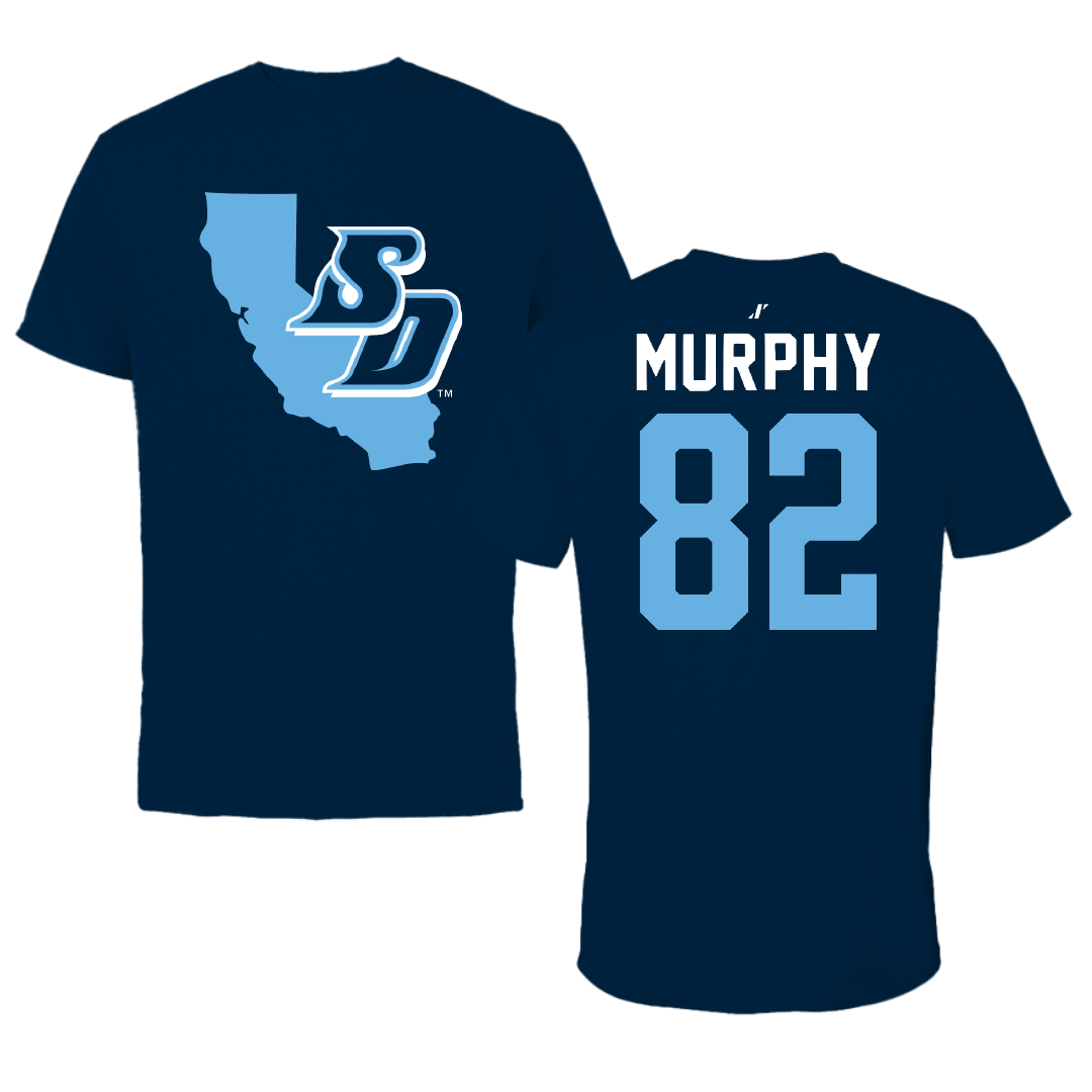 University of San Diego Football Navy State Tee - #82 Kollen Murphy