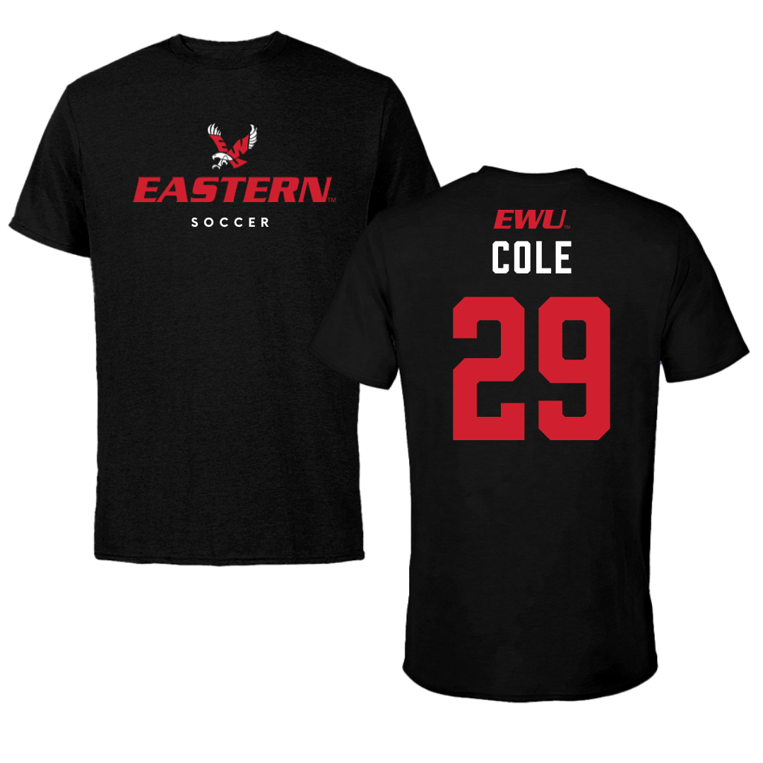 Eastern Washington University Soccer Black Eastern Tee - #29 Elisabeth Cole