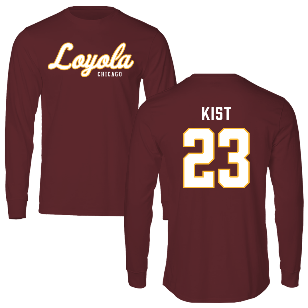 Loyola University-Chicago Soccer Maroon Performance Long Sleeve - #23 Kameron Kist