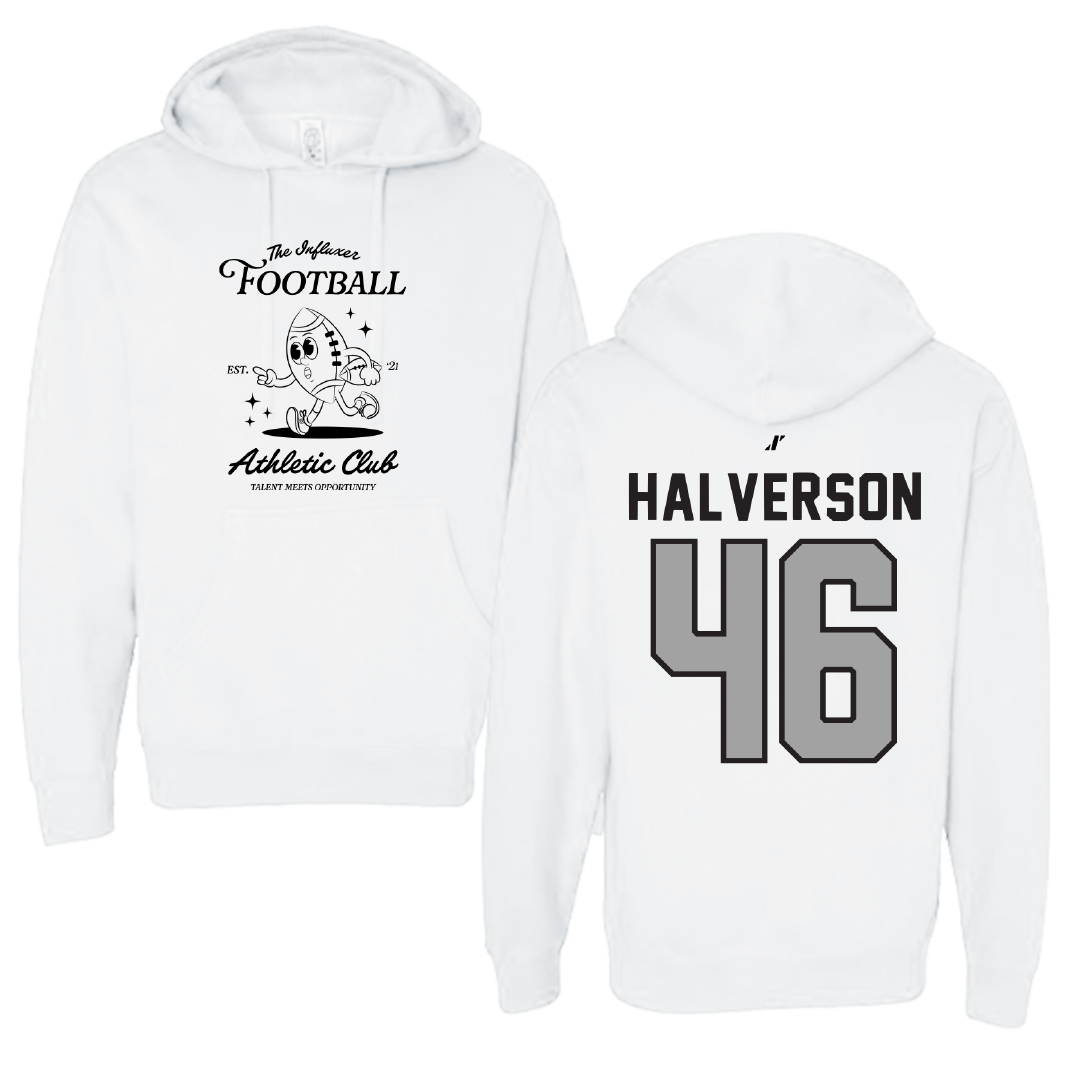 Football White Influxer Athletic Club Hoodie - #46 Owen Halverson