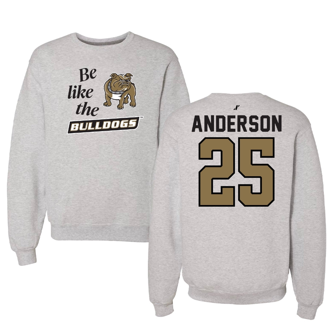 Bryant University Football Light Gray Be Like Us Crewneck - #25 Devon Anderson