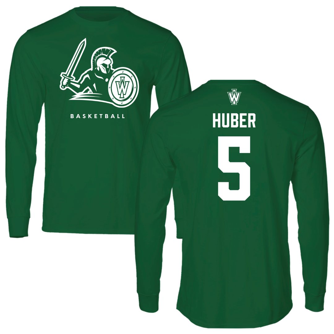 Illinois Wesleyan University Basketball Kelly Green Long Sleeve - #5 Lauren Huber