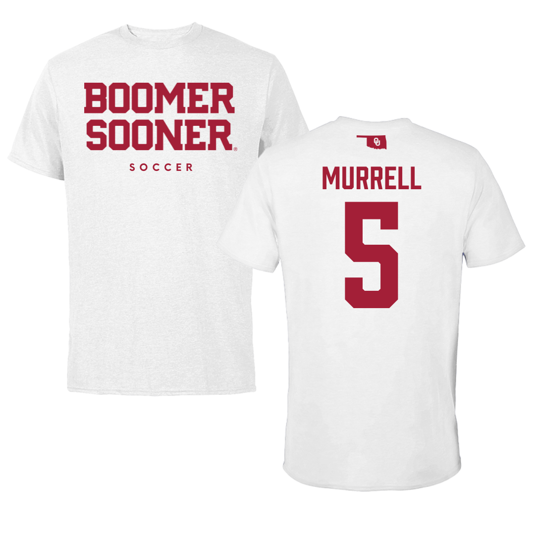 University of Oklahoma Soccer White Performance Tee - #5 Hadley Murrell