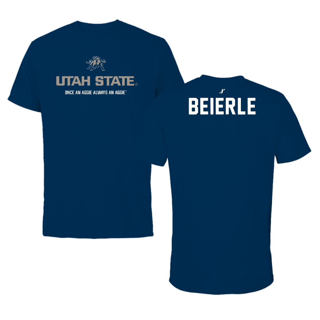 Utah State University TF and XC Navy General Performance Tee - Gavin Beierle