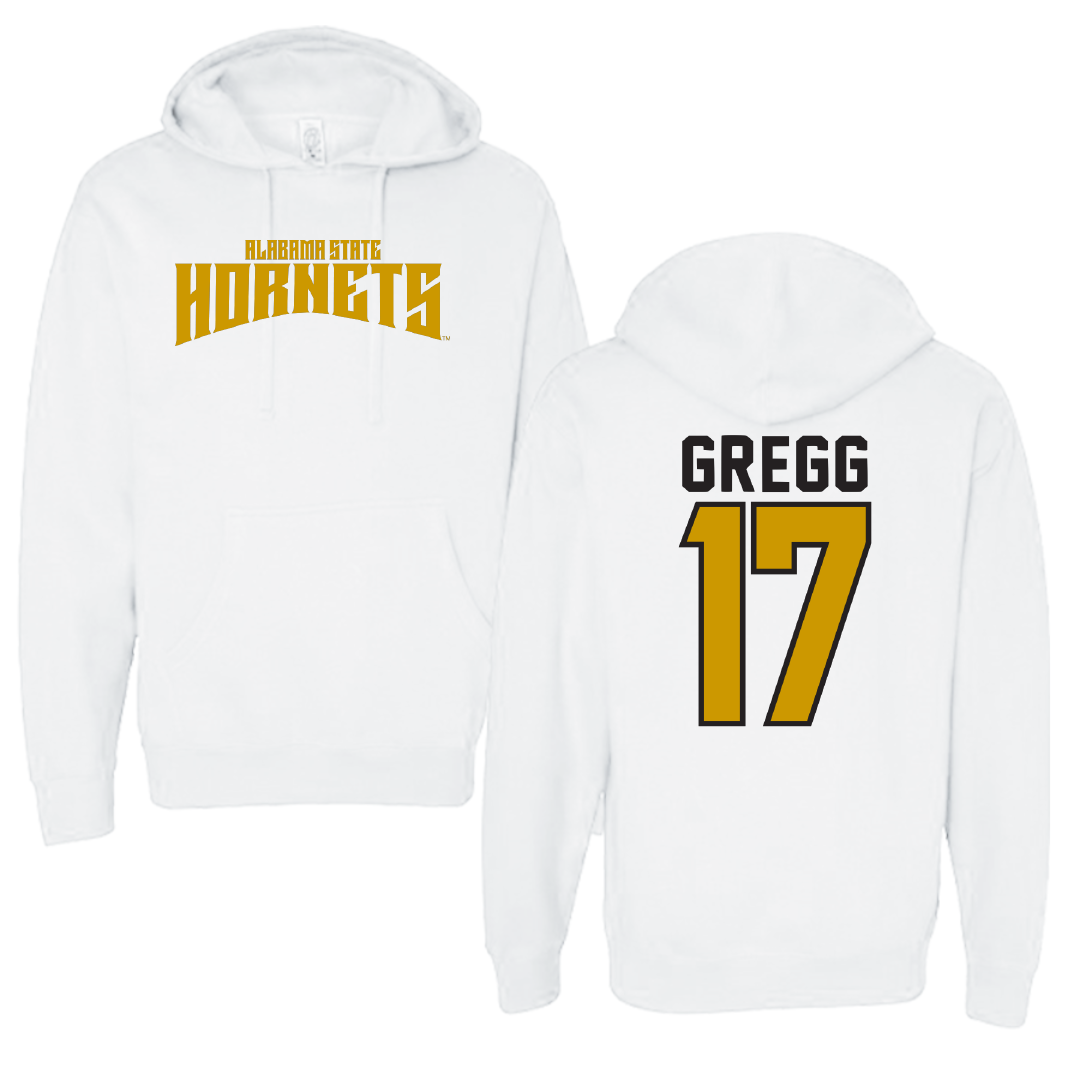 Alabama State University Football White Classic Hoodie - #17 Asa Gregg