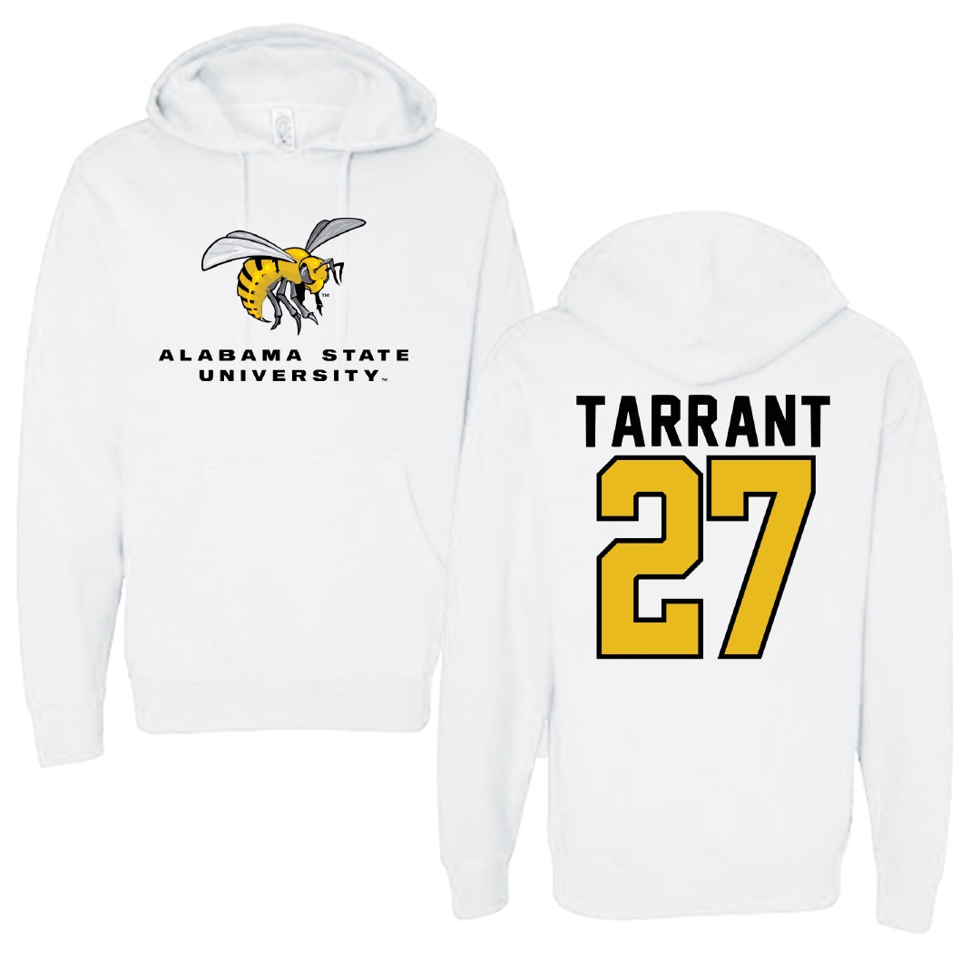 Alabama State University Football White Block Hoodie - #27 Eric Tarrant