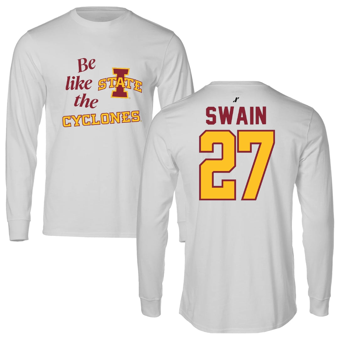 Iowa State University Softball Light Gray Be Like Us Long Sleeve - #27 Saya Swain